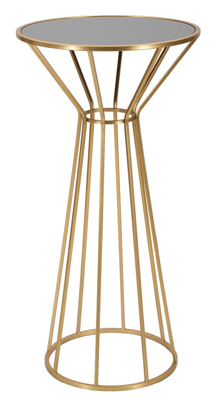 Masuta inalta, Simple New, Mauro Ferretti, Ø50 x 100 cm, fier/MDF/oglinda, auriu - imagine 7